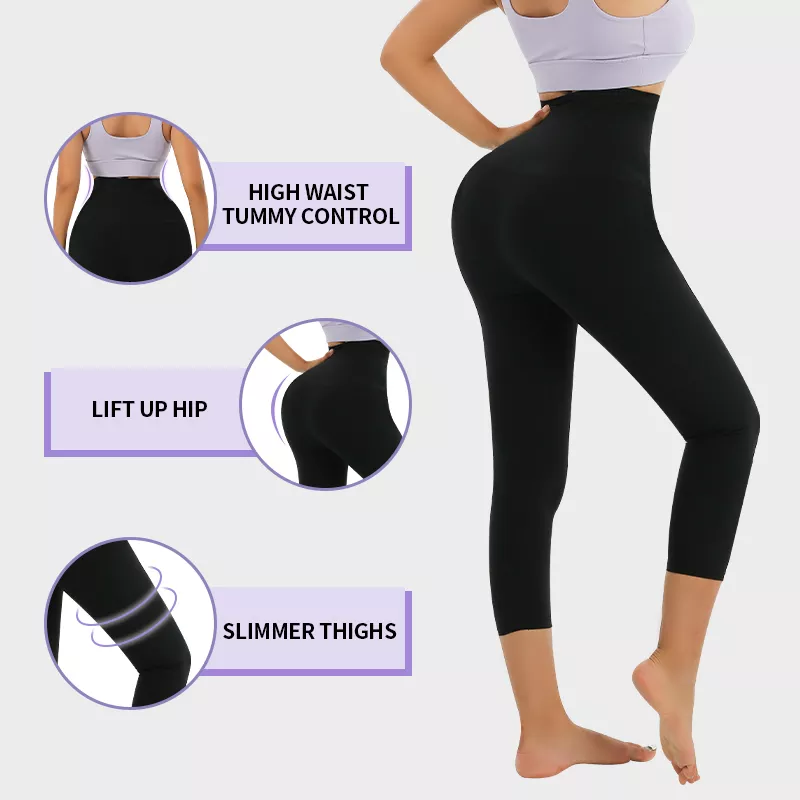 Custom Waist Trainer Leggings Women's Shapers High Waisted Yoga Pants Sauna Fat Burning Women Slimming Body Shaper Shapewear
