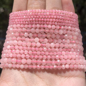 Cuentas de Cuarzo Rosa Natural Facetadas de 2/3/4 mm al por Mayor, Cuentas Sueltas de Piedras Pequeñas para la Fabricación de Joyas y Manualidades - Product Image 6