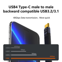 Câble de données USB C mâle à femelle Accord PD Charge rapide 240W 40Gbps FPC Cordon court Type-C 4.0 Port de courbure latérale Câble de charge