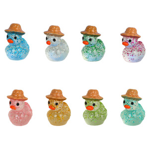 Lanshuo Resin Duck Miniature With Hat Glitter Decor Home Decoration DIY Jewelry Set - Product Image 5