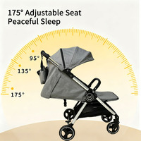 Poussette pliable légère JXB XF668 pour bébé, position assise et allongée, avec grand pare-soleil, idéale pour les voyages