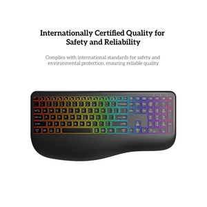 Mới Tùy Chỉnh 112-Key <span class=keywords><strong>2.4G</strong></span> USB Kích Thước Đầy Đủ Bàn Phím Có Thu Phí Backlit Không Dây Ergonomic Bàn Phím Cổ Tay Hỗ Trợ Cho Máy Tính Xách Tay Máy Tính - Product Image 6