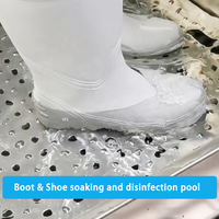 Machine de lavage de chaussures et de bottes industrielles, station d'hygiène tout-en-un pour l'entrée des ateliers alimentaires