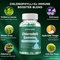 Complément alimentaire énergétique Greenpie OEM Halal, bonbons gélifiés à la chlorophylle pour adultes
