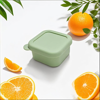 Petite boîte à bento carrée en silicone réutilisable, mini boîte à lunch, bol à collation 100 ml, pliable, étanche, pour voyage, cuisine, pique-nique