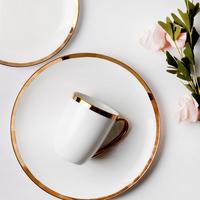 Service de table de luxe 16 pièces en porcelaine fine blanche, vaisselle ronde en céramique pour mariages