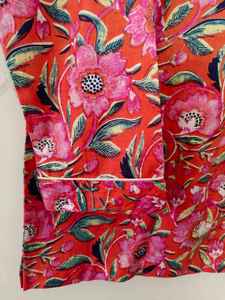 Conjunto de Pijama de Dos Piezas para Mujer, Unisex, Transpirable, de Algodón, con Estampado Floral, Elegante y de Lujo, para Verano - Product Image 4