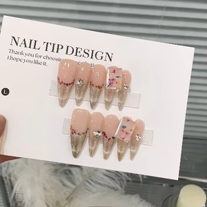 Vente en gros de <span class=keywords><strong>faux</strong></span> ongles style français grande remise nouvelle mode presse sur les ongles pour les doigts logo personnalisé marque privée - Product Image 6