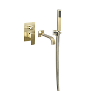 Robinet de douche mural en acier inoxydable et laiton à poignée unique avec cartouche céramique, style moderne