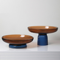 Verticale Streep Kristalglas Salade Fruit Serveerservies - Modern Ecologisch Voedselveilig Glaswerk voor Hotels