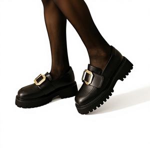 Mocasines de Plataforma para Mujer, Sintéticos, Antideslizantes, con Amortiguación en el Talón, Forro Acolchado en el Talón, Tacón Grueso - Product Image 1