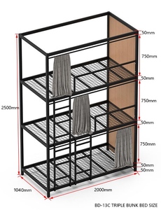 Moderno Mecanismo <span class=keywords><strong>de</strong></span> Sofá Cama Triple Plegable <span class=keywords><strong>de</strong></span> Hierro, <span class=keywords><strong>Literas</strong></span> Triples <span class=keywords><strong>de</strong></span> 3 Niveles para Adultos, Hotel, Apartamento, Escuela - Product Image 3