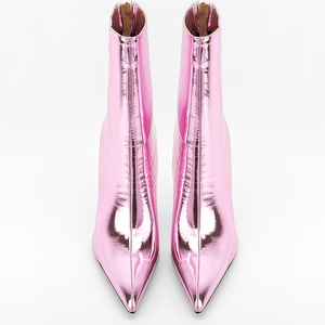 <span class=keywords><strong>Bottines</strong></span> de luxe de créateur à bout pointu, talon aiguille, couleur unie, en microfibre, avec fermeture éclair arrière, respirantes, antidérapantes, à talon très haut, style défilé - Product Image 3