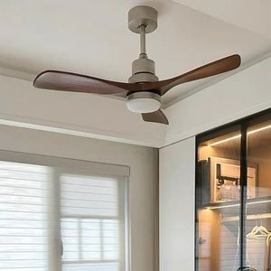 Ventilador <span class=keywords><strong>de</strong></span> <span class=keywords><strong>Techo</strong></span> Silencioso <span class=keywords><strong>de</strong></span> Estilo Madera Original Inteligente, Estilo Vintage Retro para Dormitorio, Sala <span class=keywords><strong>de</strong></span> Estar, Comedor - Product Image 1