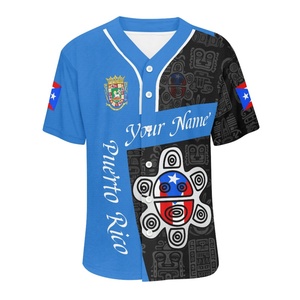 เสื้อเชิ้ตแขนสั้นสำหรับทีมเบสบอลเปอร์โตริโก้เสื้อเจอร์ซีย์ชื่อและธงโลโก้ซามัว - Product Image 2