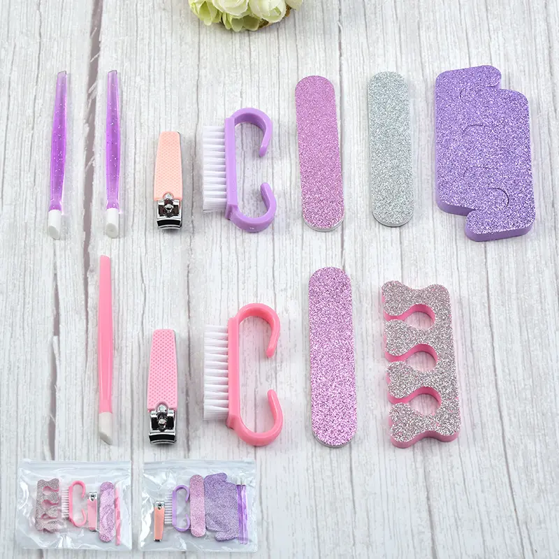 Nghệ thuật móng tay chăm sóc Salon chân tách làm móng chân móng tay tập tin Clipper Kit DIY Nail Sponge Pusher Set