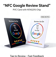 Support d'affichage personnalisé avec code QR, puce RFID/NFC, carte PVC étanche sans contact, carte de membre, carte cadeau Google Play, paiement hôtelier