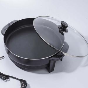 CUISINIÈRE À PIZZA ÉLECTRIQUE 34CM COUVERCLE EN VERRE CUISSON <span class=keywords><strong>PAELLA</strong></span> MULTI FRITEUSE PLAQUE ANTIADHÉSIF - Product Image 3