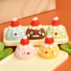 Dâu tây ngọt ngào Kem Puff bánh nhựa quyến rũ cho DIY scrapbooking thu nhỏ nhà bếp thực phẩm kẹp tóc trang trí - Product Image 4