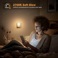 Veilleuse LED LOHAS 1W à économie d'énergie, à intensité variable, 3000K, avec capteur crépusculaire, à brancher sur prise murale, pour salle de bain, couloir