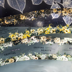 1 rouleau de fleurs de nuit noire série de fleurs colorées style sombre aquarelle paysage PET ruban de décoration - Product Image 4