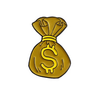 Dollar argent émail broche sac à main fabricant d'argent entièrement chargé dessin animé argent sac métal Badge vêtements épinglettes bijoux ami cadeau