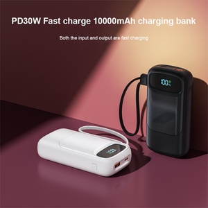 Cargador Portátil Pequeño PD40w de Carga Rápida, Batería Externa de Gran Capacidad para Viajes con Cable Integrado de 10000mah - Product Image 3