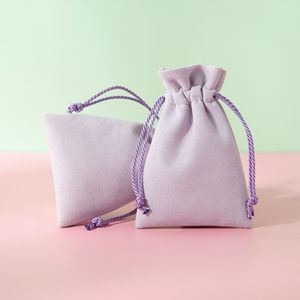 Sac à bijoux en microfibre avec cordon de serrage, en velours, rectangulaire, 8x10cm, 15x20cm, pour emballage de colliers et pendentifs, emballage de vente - Product Image 1