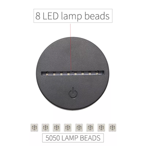 Slaapkamer Decoratie <span class=keywords><strong>3d</strong></span> Led Nachtlampje Ronde Vorm Licht <span class=keywords><strong>Lamp</strong></span> De Luz Led Lampara Basis Rgb Touch Schakelaar Acryl 7 Kleur Elektrisch - Product Image 5