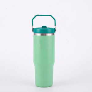 Double Wall Travel Beverage Cup with Carry Handle, 30oz Stainless Steel Insulated Tumbler for Car and Office - Product Image 2
