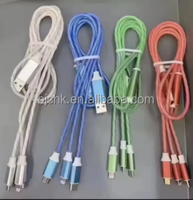 Câble de charge 3-en-1 LED lumineux en PVC souple pour téléphones, appareils photo et imprimantes, charge rapide 6A en cuivre pur – Grande Vente