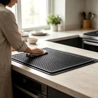 Tapis de cuisine classique en silicone écologique antidérapant, couvre-plaque de cuisson multifonctionnel, égouttoir à vaisselle, non toxique, isolant thermique