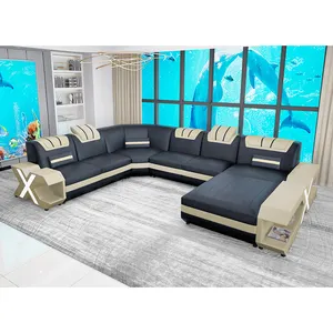 Itália de luxo bem vendido estilo casa sofá de tecido seccional conjunto sofás de móveis sala de estar