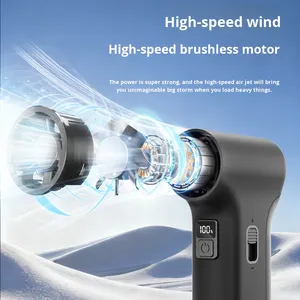 Ventilador Turbo sin Escobillas de 130000 rpm, Ventilador de Chorro para Lavado de Autos, Aspiradora Portátil 7 en 1 de 8000 mAh, 100 Velocidades, 24 m/s, LED - Product Image 5