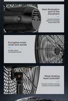 FULUDE FS-750 Industrieller Oszillierender Ventilator 28'' UPVC-Flügel AC-Motor Kugellager 380V/230V Schwarz Freistehend Wandmontage