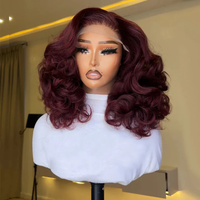 Perruque 100% Cheveux Vierges Birmans Naturels Ondulés, Fermeture en Dentelle HD 13x4, Haute Densité, Prête à Porter, Bouclée et Volumineuse, Sans Colle