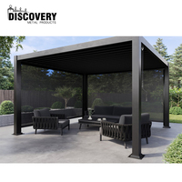 Pergola moderne en alliage d'aluminium, imperméable, écologique, durable, résistante aux intempéries, autoportante, électrique