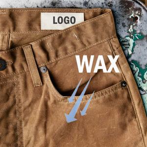 New Arrival 8.5oz Casual Comfortable Work Pants Vintage Custom Men <b>Waxed</b> <b>Canvas</b> Pant - Product Image 6