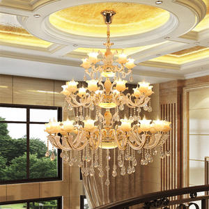 Zèle éclairage or grande villa hôtel hall décoratif luxe empire français lustre en cristal pour salon - Product Image 5