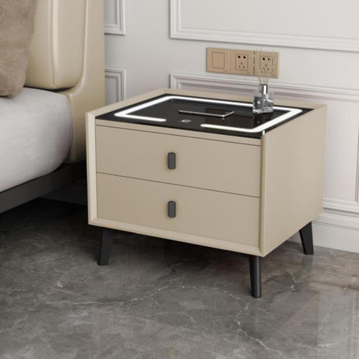 สีกากี+ชาร์จไร้สาย+ไฟบรรยากาศสามสี+USB