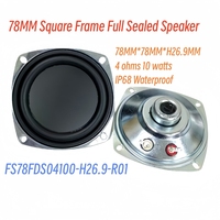 Altavoces Multimedia Impermeables IP68, Totalmente Sellados, 4 Ohmios, 10W, Cuadrados, 78MM, Ultrafinos, 26.9MM, 480~10kHz, Alto Decibelio 91dB, Altavoces PA