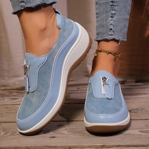 Chaussures de sport pour femmes IStapromo à imprimé léopard, nouvelle collection, avec fermeture éclair, talon compensé, respirantes, amortissantes, résistantes à l'usure, pour l'automne et le printemps - Product Image 3