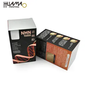 Hot Stamping Kleine Zwarte Vouwen Gezondheid Product Kartonnen Doos Geneeskunde Cosmetische Papier Doos Custom Dozen Voor Verpakking