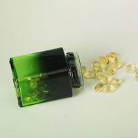 Bouteille en verre carrée personnalisée pour capsules, 60 ml, 150 ml, emballage en verre vide pour capsules, pilules, compléments alimentaires