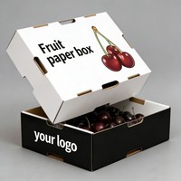 Boîte en carton ondulé personnalisée pour fruits et légumes frais, recyclable, pliable, emballage en carton pour cerises