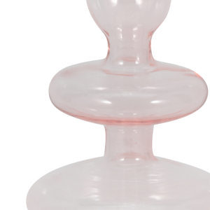 Portacandele moderno in vetro con design a disco e sfera per decorazioni da tavola, candelabro a cono rosa - Product Image 3