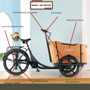 Bicicleta de carga eléctrica de almacén de la UE, bicicleta de carga familiar de 3 Ruedas holandesa, bicicleta de carga electrónica, entrega holandesa - Product Image 3