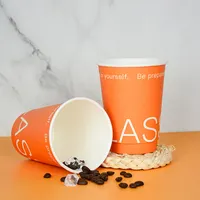 カスタムカラーロゴ使い捨て二重壁紙カップ8オンスホットドリンクコーヒーカップ無料サンプル
