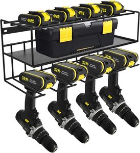 Heavy Duty Metal Tool <b>Shelf</b> <b>Wall</b> <b>Mount</b> Drill Holder, Utility Storage Power Tool Organizer, Garage Tool Organizers and Storage - Product Image 3