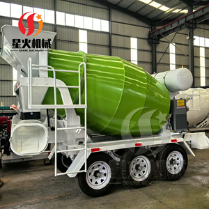 Truk Pengaduk Beton Mobile Tiga As 2 Meter Kubik Bertenaga Bensin Trailer Pengaduk Beton - Product Image 1